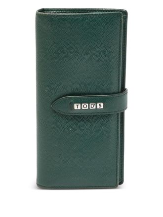 Tod's Pre-owned leather wallet - women - Calf Leather - One Size - Green