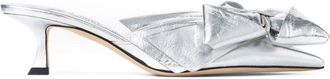 Jimmy Choo London Pointed Toe Sandals With Bow Detail And Kitten Heel