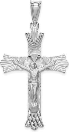 Diamond2Deal 14k White Gold Crucifix Pendant
