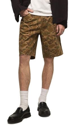 Lucky Brand Camo Print Canvas Shorts in Khaki Multi at Nordstrom, Size 33