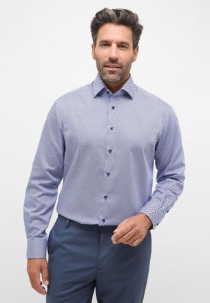 Eterna Langarmhemd ETERNA MODERN FIT, Herren, Gr. 38, Normalgr&ouml;ssen, blau, Twill, 100% Baumwolle, tailliert, Manschette, Hemden Langarmhemd, NON IRON (b&uuml;gelf