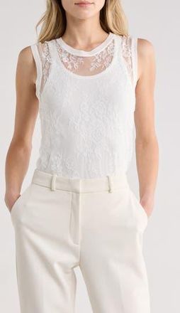 L'agence Lace Muscle Tank in Ivory at Nordstrom Rack, Size X-Large