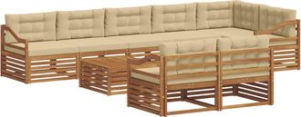 vidaXL Conjunto De Sof&aacute;s De Exterior 9 Uds. Natural Y Beige Vidaxl
