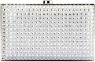 Olga Berg Manuela Hotfix Frame Clutch in Silver at Nordstrom