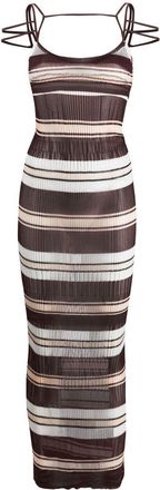 Jacquemus Sognu striped maxi dress - women - Polyamide/Recycled Polyamide - 32 - Brown