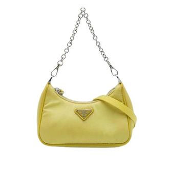 Prada Pre-owned Nylon Satchel - Dames - Vintage Schoudertas - Geel - ONE Size - Nylon - Vintage