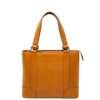 Burberry Camel Leather Shoulder Bag Tote Bag (Pre-Owned)
