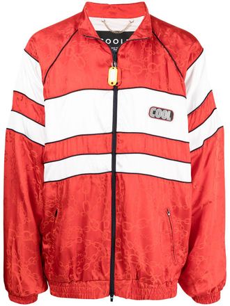 Cool T.M logo-patch striped sports jacket - men - Silk/Viscose - S - Red