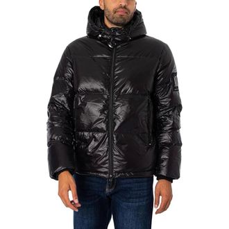 A|X Armani Exchange Winter Jackets, male, Black, Size: XL Hooded Puffer Jacket