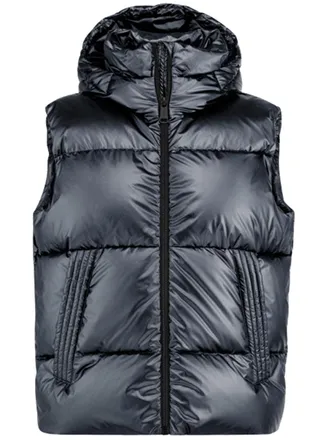 Head Black Daisy High-Shine Quilted Puffer Vest