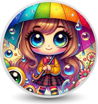 OEM Moneda Plateada De 1 Oz Con Gotas De Lluvia Arco&iacute;ris