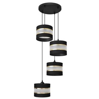 Netlighting Helen Cluster Pendant Ceiling Light Black Gold 35cm