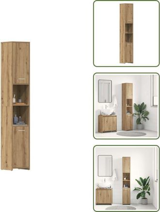 vidaXL The Living Store Mobile da Bagno Rovere Artigianale 30x30x183,5 cm in tecnico - Armadio da bagno