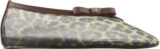 Ganni Schoenen, Dames, Beige, 38 EU, Nylon, Jenny Ballerina in Leopard Mesh