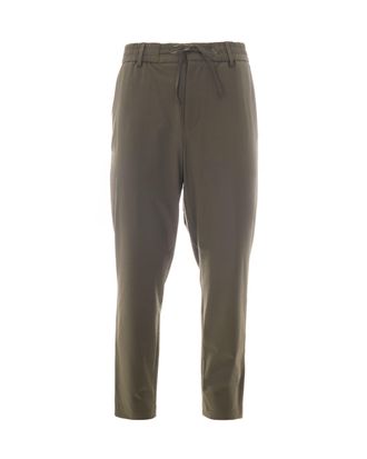 BOSS Open Green Tapered Fit Stretch Cotton-Blend Pants