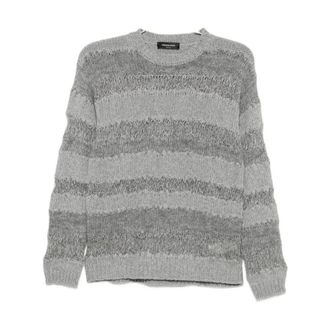 Fabiana Filippi Maglione a Girocollo a Righe - - Knitwear - Donna - Grigio - 2XS