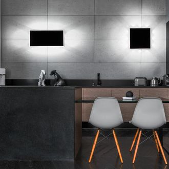 Globo Lighting Lampada da parete Lampada da corridoio Lampada da parete a led Illuminazione indiretta Lampada da camera Nero, Metallo Acrilico, 12W 850lm Bianco