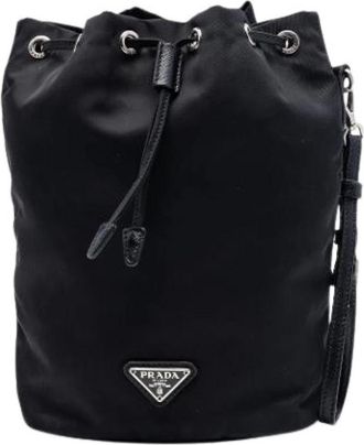 Prada Pre-owned Nylon Pouch - Dames - Vintage Tas - Zwart - ONE Size - Nylon - Vintage