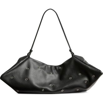 Altuzarra Origami Grommet Studded Leather East/West Bag in 381001 Black/Silver at Nordstrom