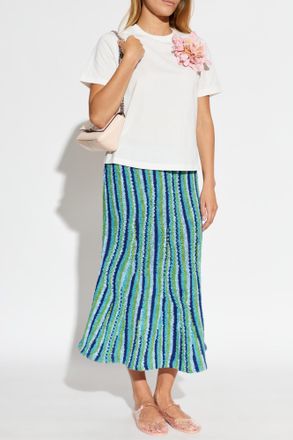 Tory Burch T-shirt With Appliqu&eacute;, Womens, White