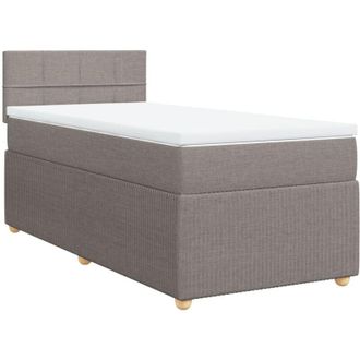 vidaXL Cama Box Spring Con Colch&oacute;n Tela Gris Taupe 90x190 Cm Vidaxl