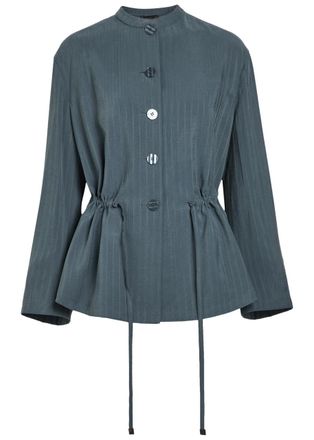 Emporio Armani Striped Woven top - Navy - 40 (UK8 / S)