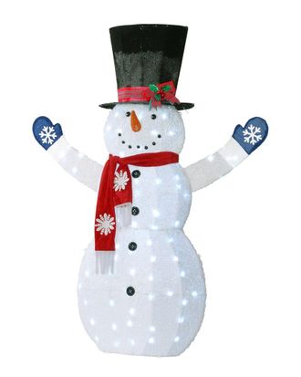 National Tree Company 72In Fuzzy Fabric Snowman With Led Lights