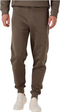 Genti Broeken, Heren, Bruin, M, Katoen, Taupe Joggers voor Heren