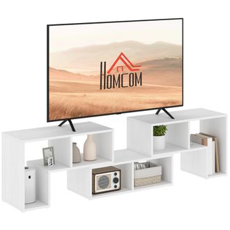 HOMCOM TV Unit for TVs up to 75 Inches - Free Combination TV Stand - Rustic Brown | TJ Hughes White