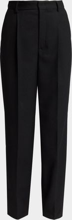 Victoria Beckham Pleated Straight-Leg Tuxedo Pants