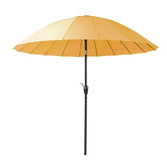 Brigros Parasol amarillo con m&aacute;stil central