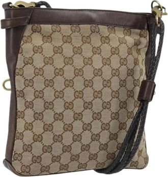Gucci Pre-owned Cross Body Bags, female, Beige, Size: ONE SIZE Pre-owned Vintage Shoulder Bag