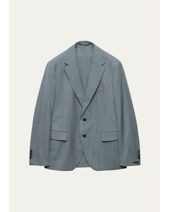 Prada Mens Moulin&eacute; Wool Single-Breasted Blazer