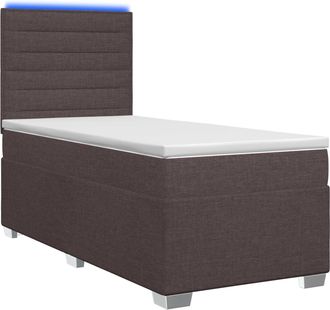 vidaXL Letto Box Spring Con Materasso Marrone Scuro 90 X 190 Cm Vidaxl
