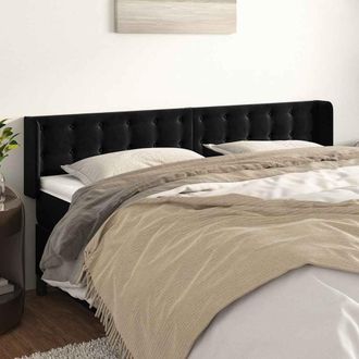 vidaXL Vidaxl Cabecero De Terciopelo Negro 183x16x78/88 Cm