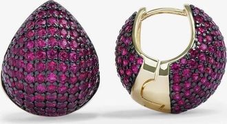 Melinda Maria Womens Norah Pav&eacute; Earrings In Gold Ruby