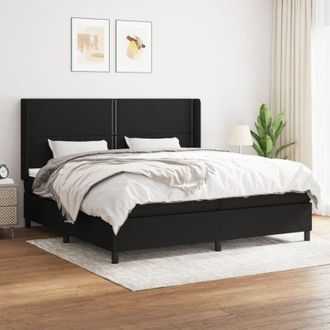 vidaXL Vidaxl - Cama Box Spring Con Colch&oacute;n Tela Negro 200x200 Cm