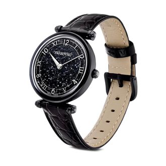 Swarovski Crystalline Wonder Horloge - Dames - Accessoires - Zwart - Maat: ONE Size Leer