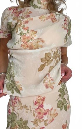 Favorite Daughter The Graceful High Mock Neck Top In Light Peach Rose