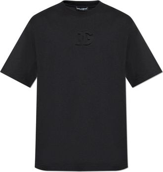 Dolce & Gabbana T-shirt met logo - Heren - T-shirts - Zwart - M - Katoen - Tops