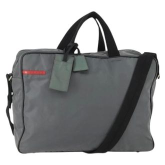 Prada Pre-owned Tote Bags, female, Gray, Size: ONE SIZE Pre-owned Vintage Nylon Tote Bag