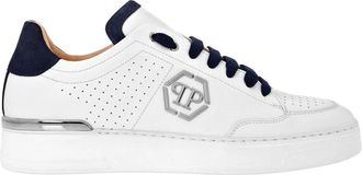 Philipp Plein Mix Leather Lo-Top Sneakers - unisex - Sneakers - Wit - 36 EU - Leer - Schoenen