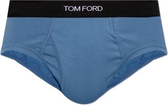 Tom Ford Ondergoed, Heren, Blauw, XL, Katoen, Logo Taille Slip