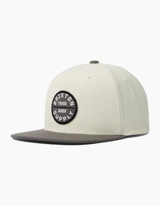 Brixton Mens Brixton Charcoal/Off White Oath III Snapback - Size: ONE size