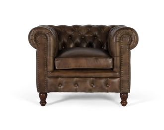 Giner&Colomer Sill&oacute;n chester fabircado el piel con acabado capiton&eacute;