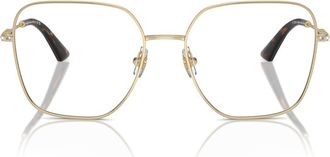 Jimmy Choo London 55mm Square Optical Glasses in Pale Gold /Demo Lens at Nordstrom
