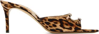 Andrea Wazen Carol sandalen met luipaardprint - Bruin