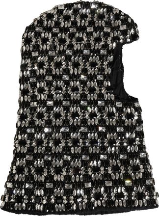 Dolce & Gabbana Womens Embellished Balaclava Hat - Black Wool - One Size