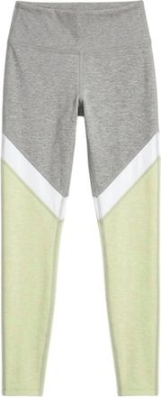 Beyond Yoga Womens Color Block Leggings In Grey/yellow