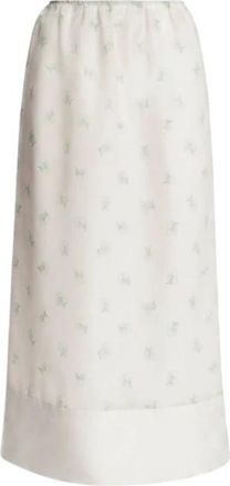 Carven Sheer Skirt - Dames - Maxi Rokken - Wit - L - Satijn - Rokken